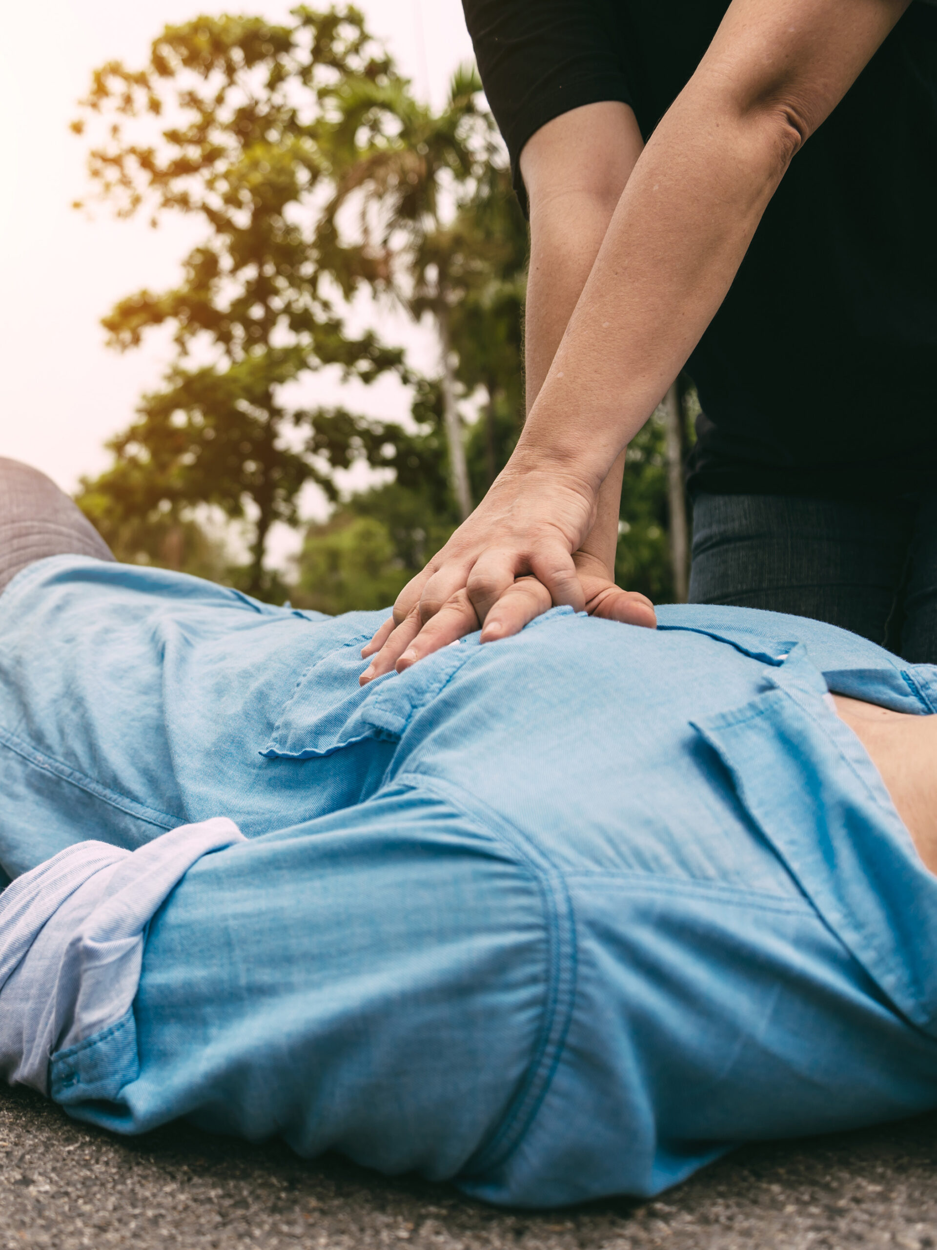 Teen receiving CPR